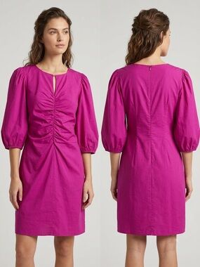 Free People Hope Women's Size P/S US Crew Neck Puff Sleeve Mini Dress Pink